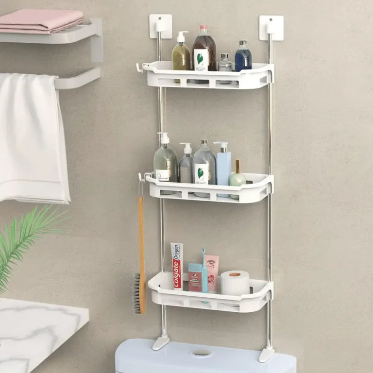 3 TIER TOILET TANK TOP CADDY, WALL MOUNTED ORGANIZER, BATHROOM ORGANIZER