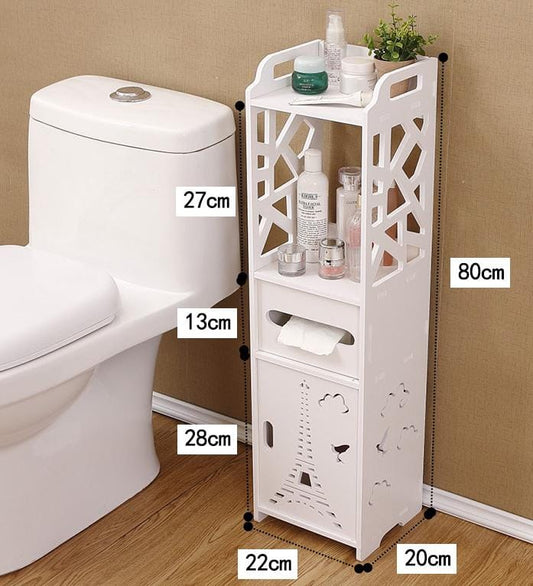 Versatile Universal Narrow Bathroom Cabinet Slim Hollow Universal Versatile Narrow Bathroom Furniture Bathroom Storage Shelf for Home