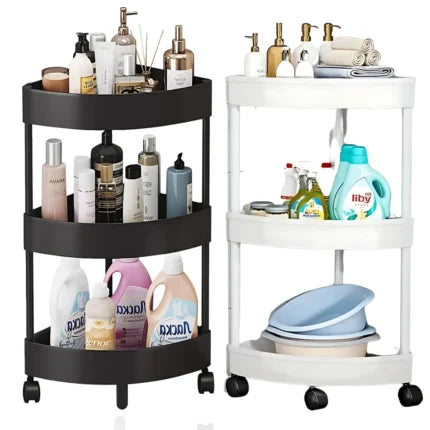 3-TIER CORNER ORGANIZER WITH ROTATABLE WHEELS –