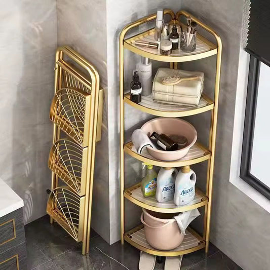 Kitchen or Bathroom Corner Folding Storage Rack